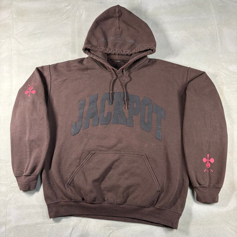 Travis Scott Road‎ to Utopia Las Vegas Pop-Up Jackpot Hoodie Brown Sz M